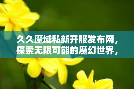 新服预告久久魔域私新开服图片