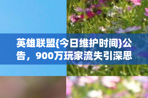 900万玩家流失引深思图片