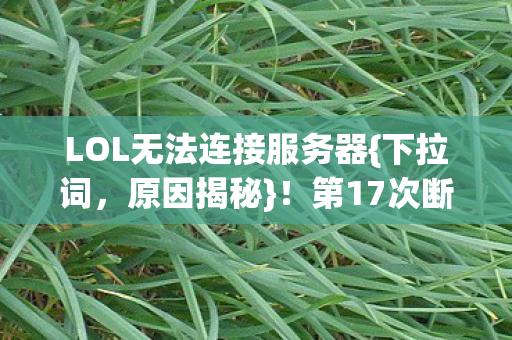 LOL无法连接服务器图片