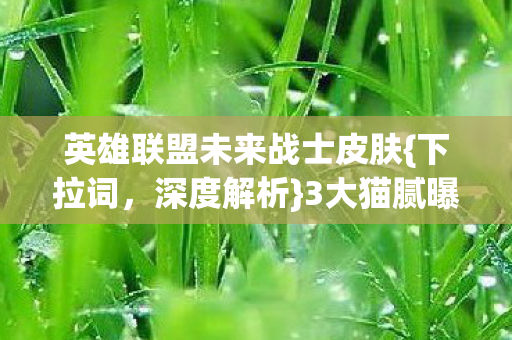 英雄联盟未来战士皮肤{下拉词,深度解析}3大猫腻曝光! 英雄联盟未来战士皮肤{下拉词,深度解析}3大猫腻曝光!