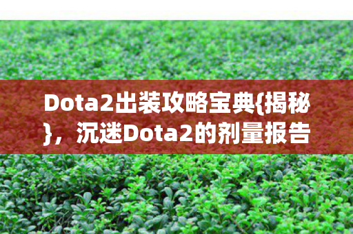 沉迷Dota2的剂量报告图片