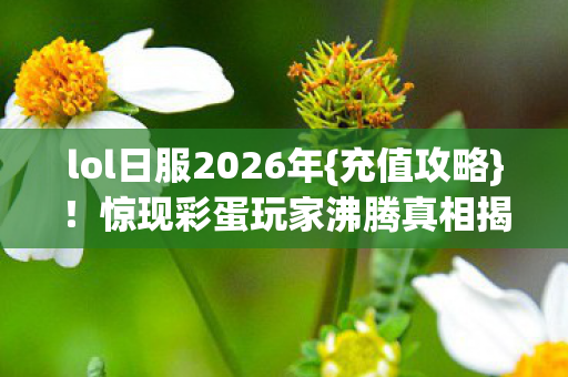 lol日服2026年{充值攻略}!惊现彩蛋玩家沸腾真相揭秘 lol日服2026年{充值攻略}!惊现彩蛋玩家沸腾真相揭秘