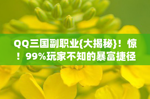 玩家不知的暴富捷径图片