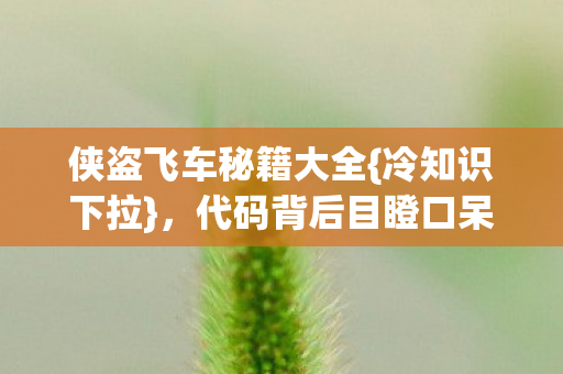 代码背后目瞪口呆真相图片