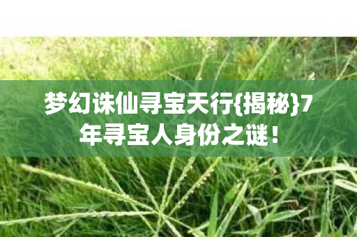 梦幻诛仙寻宝天行{揭秘}7年寻宝人身份之谜! 梦幻诛仙寻宝天行{揭秘}7年寻宝人身份之谜!