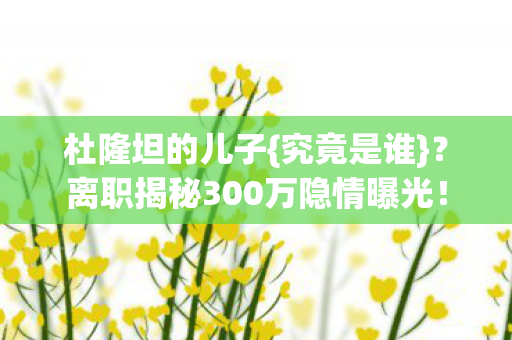 离职揭秘300万隐情曝光图片