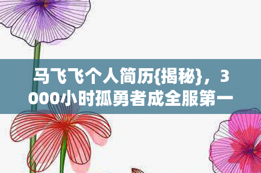 3000小时孤勇者成全服第一图片