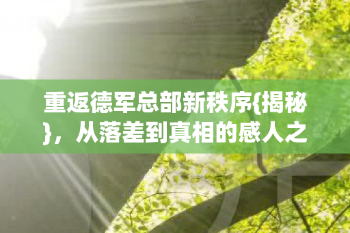 从落差到真相的感人之旅图片