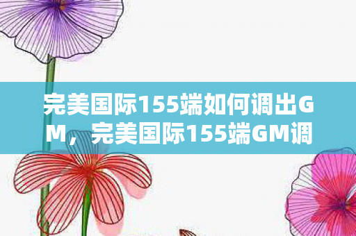 完美国际155端如何调出GM图片