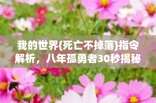 我的世界{死亡不掉落}指令解析,八年孤勇者30秒揭秘 我的世界{死亡不掉落}指令解析,八年孤勇者30秒揭秘