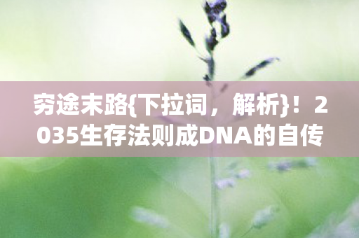 穷途末路{下拉词,解析}!2035生存法则成DNA的自传奇遇 穷途末路{下拉词,解析}!2035生存法则成DNA的自传奇遇
