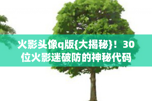 30位火影迷破防的神秘代码图片