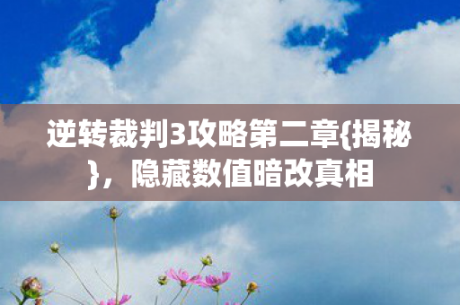 逆转裁判3攻略第二章{揭秘},隐藏数值暗改真相 逆转裁判3攻略第二章{揭秘},隐藏数值暗改真相