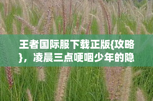 凌晨三点哽咽少年的隐秘对局图片