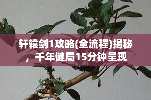 千年谜局15分钟呈现图片