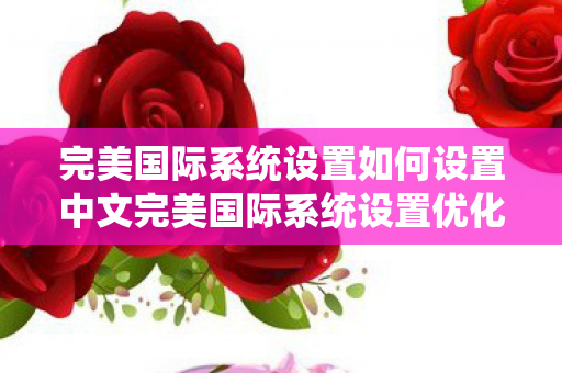 完美国际系统设置如何设置中文完美国际系统设置优化指南图片