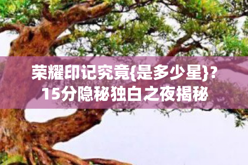 15分隐秘独白之夜揭秘图片
