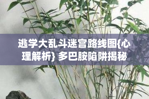 逃学大乱斗迷宫路线图{心理解析} 多巴胺陷阱揭秘 逃学大乱斗迷宫路线图{心理解析} 多巴胺陷阱揭秘