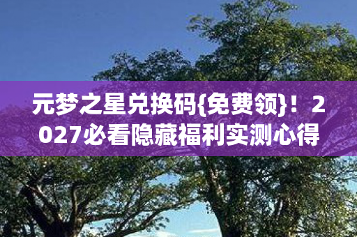2027必看隐藏福利实测心得图片