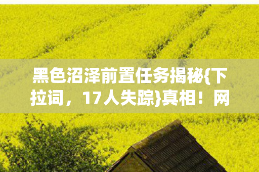 黑色沼泽前置任务揭秘图片