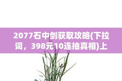 2077石中剑获取攻略{下拉词，398元10连抽真相}上头预警