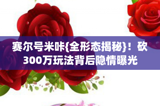 砍300万玩法背后隐情曝光图片