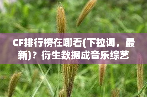 CF排行榜在哪看{下拉词,最新}?衍生数据成音乐综艺时尚圈新宠 CF排行榜在哪看{下拉词,最新}?衍生数据成音乐综艺时尚圈新宠