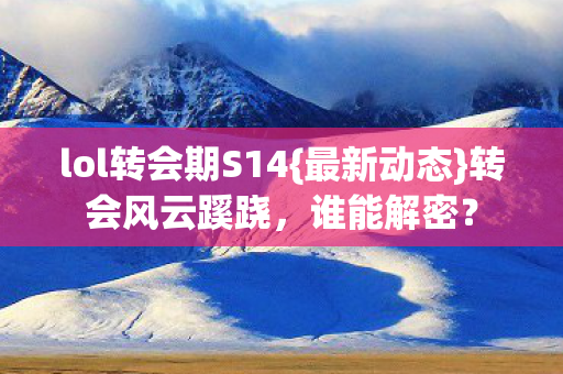 lol转会期S14图片