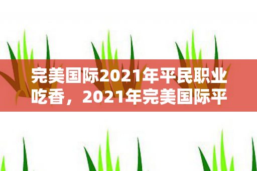 2021年完美国际平民职业备受青睐图片
