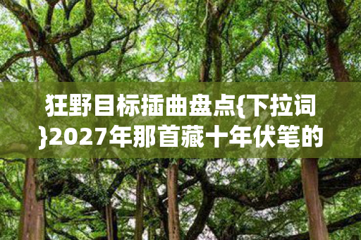 2027年那首藏十年伏笔的经典图片