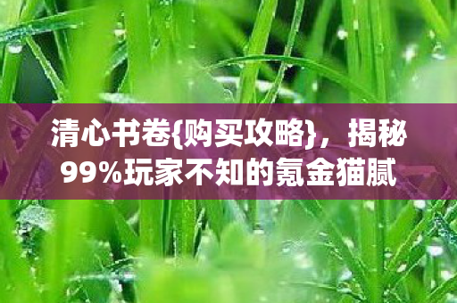 玩家不知的氪金猫腻图片