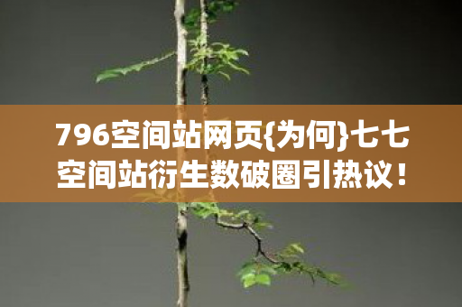 七七空间站衍生数破圈引热议图片