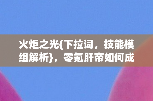 火炬之光{下拉词,技能模组解析},零氪肝帝如何成百人服赢家? 火炬之光{下拉词,技能模组解析},零氪肝帝如何成百人服赢家?