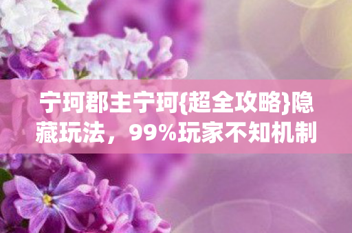 宁珂郡主宁珂图片