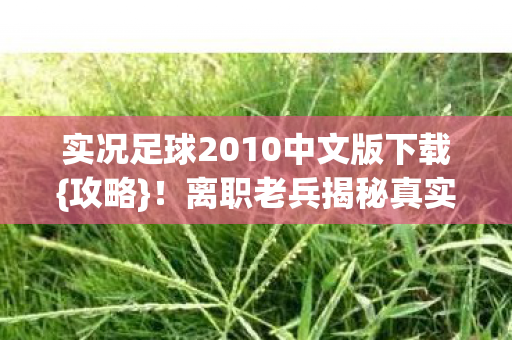 实况足球2010中文版下载图片