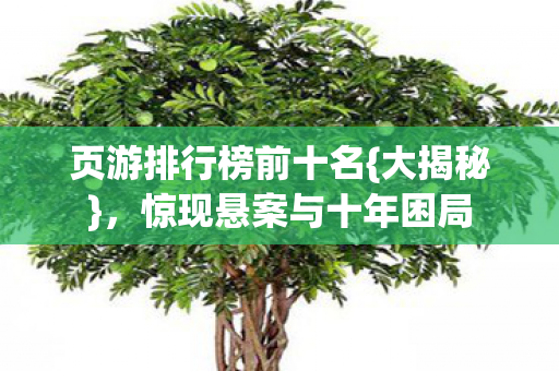 惊现悬案与十年困局图片