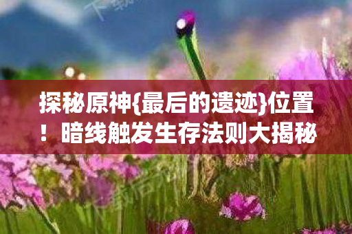 暗线触发生存法则大揭秘图片