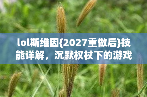 沉默权杖下的游戏新体验图片