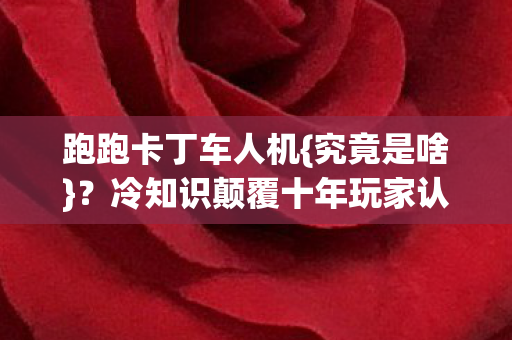 冷知识颠覆十年玩家认知图片