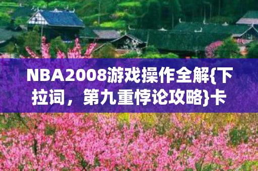 NBA2008游戏操作全解图片