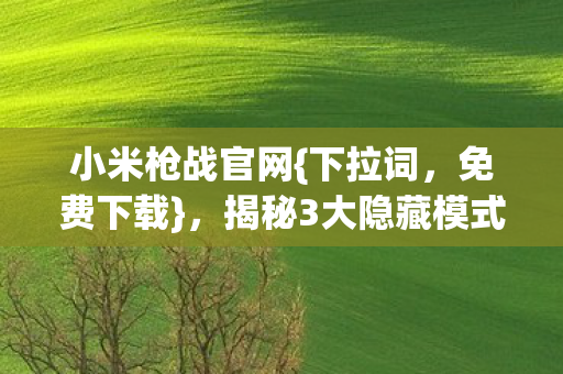 揭秘3大隐藏模式图片