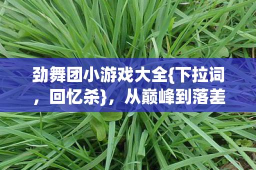 劲舞团小游戏大全{下拉词,回忆杀},从巅峰到落差的笑泪真相 劲舞团小游戏大全{下拉词,回忆杀},从巅峰到落差的笑泪真相
