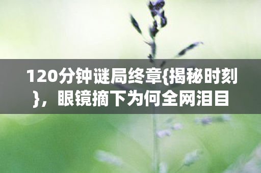 眼镜摘下为何全网泪目图片