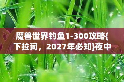 魔兽世界钓鱼1-300攻略{下拉词,2027年必知}夜中伏笔惹人酸 魔兽世界钓鱼1-300攻略{下拉词,2027年必知}夜中伏笔惹人酸