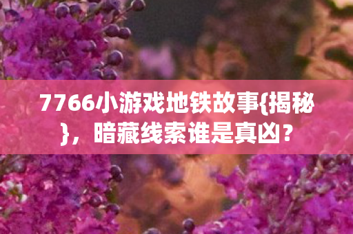 7766小游戏地铁故事{揭秘},暗藏线索谁是真凶? 7766小游戏地铁故事{揭秘},暗藏线索谁是真凶?