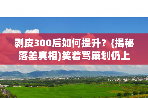 剥皮300后如何提升图片