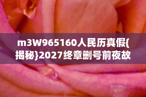 m3W965160人民历真假图片