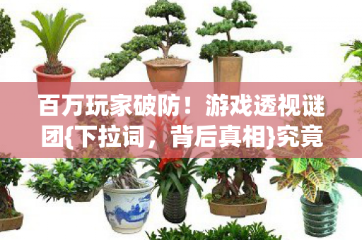 百万玩家破防图片
