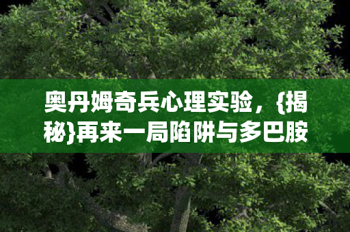 奥丹姆奇兵心理实验,{揭秘}再来一局陷阱与多巴胺操控 奥丹姆奇兵心理实验,{揭秘}再来一局陷阱与多巴胺操控