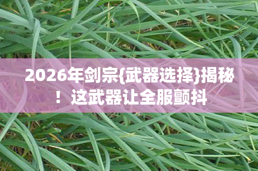 这武器让全服颤抖图片